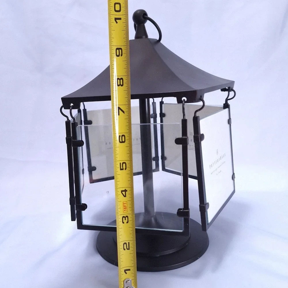 Pottery Barn Merry-Go-Round Rotating Photo Frame 3x3in Black Metal 5-Slot Gift‎